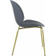 Grey Mid Century Accent Dining Chair Gold Legs Set of 2