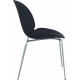 Black Mid Century Accent Dining Chair Silver Legs Set of 2