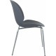 Grey Mid Century Accent Dining Chair Silver Legs Set of 2