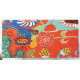 Colorful Blooming Cactus Ottoman Bench Hand Hooked Rug