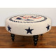 Ships Anchor Round Ottoman Coffee Table Hand Hooked Rug