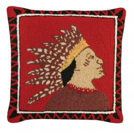 Southwestern Indian Scout Pillow Right Hand Hooked Rug