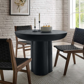 Round Black Concrete 40" Dining Table 