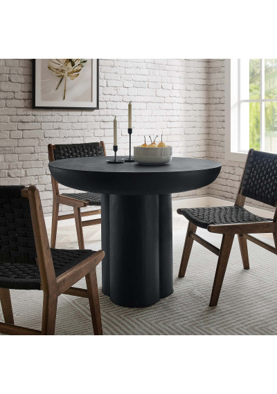Round Black Concrete 40" Dining Table 