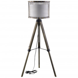 Industrial Style Metal Cage Tripod Base Floor Lamp