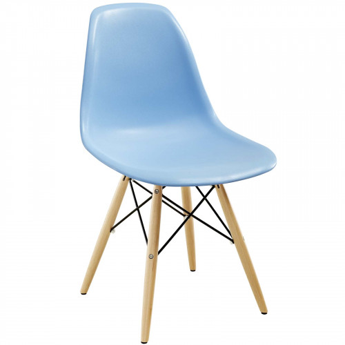 Light Blue Molded Plastic Mid Century Accent Dining Chair