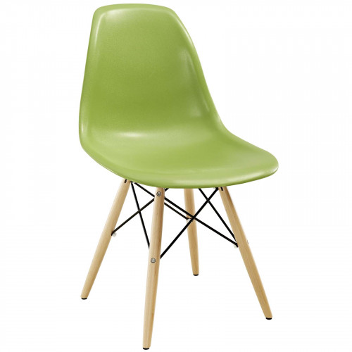 Bright Green Molded Plastic Mid Century Accent Dining Chair
