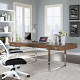 Walnut Silver Base Simple Clean Modern Desk