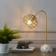 Gold Wire Cage Shade White Base Table Desk Lamp