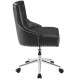 Black Faux Leather Button Tufted Swivel Office Chair