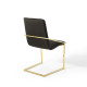 Black Velvet Gold Base Sleek Angular Accent Dining Chair