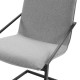 Light Grey Fabric Black Base Sleek Angular Accent Dining Chair