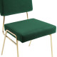 Forest Green Velvet Gold Body Mid Century Accent Dining Chair