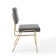 Grey Velvet Gold Body Mid Century Accent Dining Chair