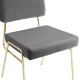 Grey Velvet Gold Body Mid Century Accent Dining Chair