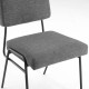 Dark Grey Fabric Black Body Mid Century Accent Dining Chair