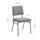 Light Grey Fabric Black Body Mid Century Accent Dining Chair