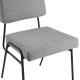 Light Grey Fabric Black Body Mid Century Accent Dining Chair