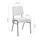 White Fabric Black Body Mid Century Accent Dining Chair