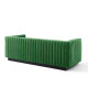 Green Emerald Velvet Vertical Channel Tufted Sofa 