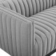 Grey Fabric Vertical Channel Tufted Sofa 