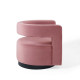 Pink Blush Velvet Swivel Glam Deco Style Lounge Chair