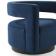 Blue Velvet Swivel Glam Deco Style Lounge Chair