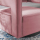 Pink Blush Velvet Swivel Square Cut Back Lounge Chair