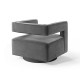Grey Velvet Swivel Square Cut Back Lounge Chair