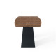 Angular Wood Top Black Matte Iron Base Dining Table