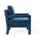 Navy Blue Velvet Linear Frame Padded Arm Lounge Chair