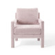 Pink Blush Velvet Linear Frame Padded Arm Lounge Chair