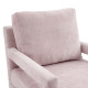 Pink Blush Velvet Linear Frame Padded Arm Lounge Chair