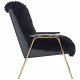 Black Sheepskin Gold Frame Arm Chair