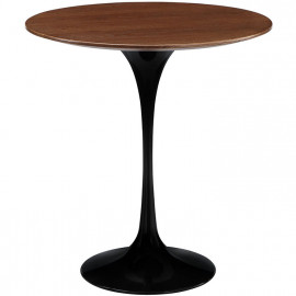 Black Lacquer Tulip Wood Top Side Accent Table