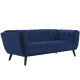 Navy Blue Velvet Scoop Style Sofa