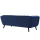 Navy Blue Velvet Scoop Style Sofa