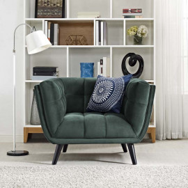 Deep Green Velvet Scoop Style Chair