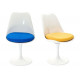 White Tulip Side Chair Choice of 8 Color Fabric Seat Cushions