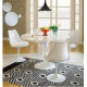 White Tulip Side Chair Choice of 8 Color Fabric Seat Cushions