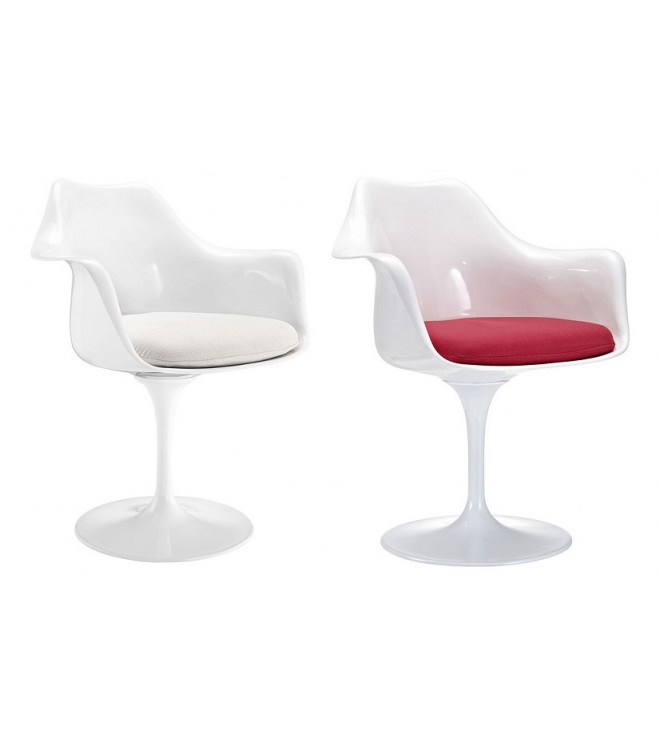 White Tulip Arm Chair Choice Of 8 Color, Arm Chair Cushions