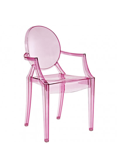 Pink Tinted Clear Arm Chair