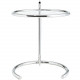 Silver Metal Modern Design Adjustable Height Glass Top Side Accent Table