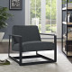 Charcoal Grey Fabric Square Frame Arm Chair