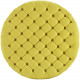 Yellow Fabric All Over Button Tufted Round Ottoman Coffee Table