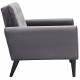 Grey Velvet Tufted Apartment Armchair
