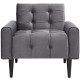 Grey Velvet Tufted Apartment Armchair