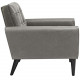 Grey Faux Leather Tufted Apartment Armchair