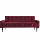 Maroon Velvet Tufted Apartment Size Sofa