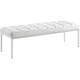 White Leather Tufted Stainless Steel Leg Bench